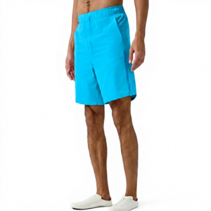 Pantalones Cortos Bermuda de Algodón de Color Sólido para Hombre, Cintura Elástica, Detalle de Cremallera Informal, Largo Medio - Product Image 6