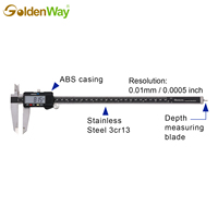Calibrador Digital Electrónico de Acero Inoxidable GoldenWay con Batería LR44/SR44, Rango de 12 Pulgadas/300 mm, Sistema Métrico/Pulgadas