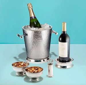 Luxury wine chiller metal wine <b>cooler</b> silver champagne bucket party drink <b>cooler</b> bottle holder elegant wine bucket stainless - Product Image 5