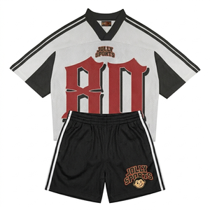 GSM breathable mesh men sports jersey shorts set green camouflage panel sleeve stripes custom <b>heat</b> press logo short set for men' - Product Image 4