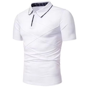 Camisa de Golf Casual de Manga Corta para Hombre, Personalizada al por Mayor, 100% Algodón, Tejido de Punto de 180g, Antiarrugas, con Bolsillo, Estampado Digital - Product Image 1