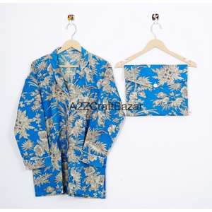 Nueva Llegada, Pijamas de Lujo de Invierno con Estampado Floral, 100% Algodón Puro, Conjunto de Camisa y Pantalón, Suave, Liso, Transpirable y de Secado Rápido para Mujer - Product Image 3