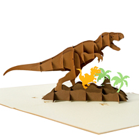 Carte de vœux 3D pop-up pour la fête des pères ou un anniversaire, impression offset avec motif dinosaure, idéale pour collectionner l'art papier