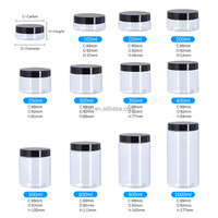 Pot transparent de qualité alimentaire de 200 g avec couvercle à vis / Contenant en plastique PET
