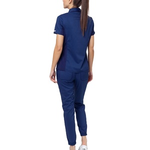 Elegante conjunto de uniformes médicos personalizados, cómodos uniformes de enfermería tejidos para mujeres con múltiples bolsillos, conjunto de alta calidad - Product Image 4