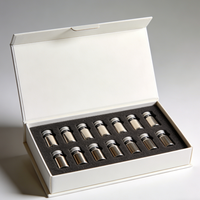 Boîte d'emballage rigide personnalisable en carton gris de luxe pour produits de soin de la peau, y compris pour flacons, ampoules et sérums, destinée à la beauté médicale.