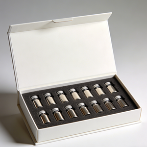 Caja de Embalaje Rígida de Cartón Gris Personalizable de Lujo para Productos de Cuidado de la Piel y Belleza Médica, Incluye para Ampollas y Suero - Product Image 2