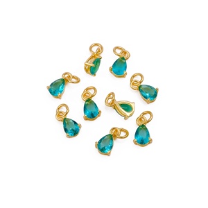แฮนด์เมด apatite ควอตซ์หยดน้ำสีทอง18K ชุดง่ามทองเหลืองชุบทองสำหรับสร้อยคอและต่างหูแบบ DIY ขายส่งเครื่องประดับ - Product Image 5