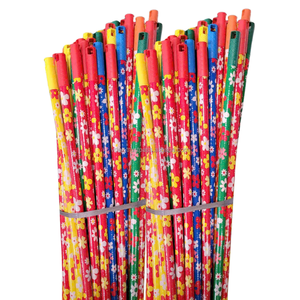 Al por mayor: Tapón de extremo de madera para mango de escoba floral, Palo de madera para cepillo, Herramientas de limpieza de madera, Artículos domésticos ecológicos, Mango corto - Product Image 2