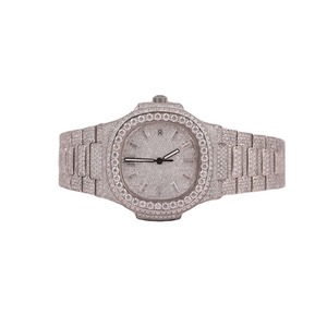 Reloj de Lujo de Acero Inoxidable con Incrustaciones de Moissanita y Diamantes Redondos, Estilo Hip Hop, para Hombre y Mujer, India - Product Image 1