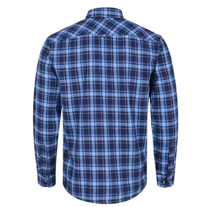 Premium Men's Blue <b>Plaid</b> Flannel Long Sleeve Casual <b>Shirt</b> Button Down Collar Full Sleeve Spring Wear Formal <b>Shirt</b> OEM - Product Image 2