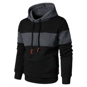 Mens <b>Waffle</b> Fleece Hoodie Thermal Textured Pullover Sweatshirt Warm Casual Relaxed Fit Hooded Top - Product Image 1