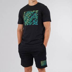 Conjunto Deportivo Casual para Hombre, Talla Grande, Otoño, Transpirable, Secado Rápido, 100% Algodón, Camiseta de Manga Corta y Pantalones Cortos a la Moda - Product Image 5