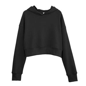 Sweat-shirts à capuche courts tendance pour femmes, en molleton, fermeture éclair intégrale, matière douce, coupe confortable pour un look quotidien, sweat-shirts courts à capuche - Product Image 3
