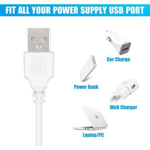 3 Pack veloce caricabatterie USB 2.5mm cavo adattatore 2ft bianco ricambio DC cavo di ricarica per massaggiatori a bacchetta vibrante universale - Product Image 6