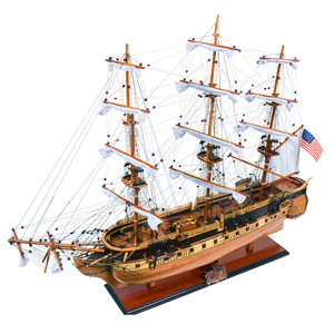 Impresionante y Duradero Artesanía en Madera Personalizada USS Constitution con Base de Cobre Pintada, Hecho en Vietnam, Marca OMH, para Hogar u Oficina - Product Image 2