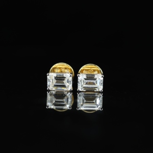 Newest Arrival 2026 Pure 925 Sterling Silver Luxury Emerald Cut Moissanite Gemstone Fine Push <b>Back</b> Stud <b>Earrings</b> Classic Jewelry - Product Image 1