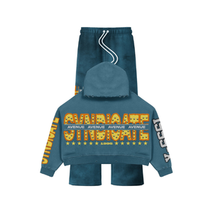 Ensemble de pantalon baggy et sweat à capuche zippé multicolores |    Ensemble de vêtements de rue graphiques de luxe, fabricant OEM à marque privée - Product Image 1