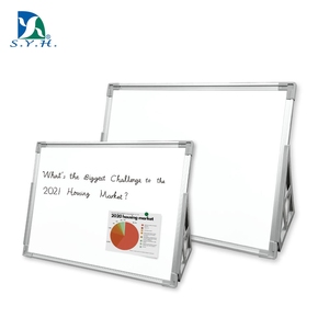 Foldable Double-Sided Easel <b>Board</b> with Magnetic Whiteboard and Fabric Display Surface - Product Image 1