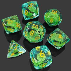 High Quality Resin Polyhedral Dice Set Pink Irregular Quicksand Dice for DND Rpg <b>Table</b> <b>Games</b> - Product Image 2