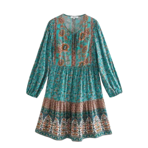 Vestido Mini Estampado para Mujer, Cintura Alta, Estilo Casual - Product Image 1