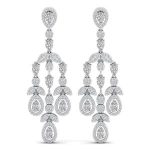 REYES Pendientes Colgantes de Plata de Ley 925 con Diamantes Cultivados en Laboratorio CVD HPHT Personalizados para Mujer, Joyería Fina de Lujo para Bodas - Product Image 2
