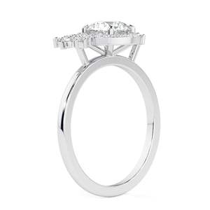 Anillo de Aniversario RITZIN de Oro Rosa de 14K con Diamante Cultivado en Laboratorio de Corte Redondo y Halo, Estilo Único para Mujer - Product Image 5