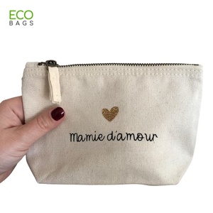 Bolsa de maquillaje de lona ecológica personalizable, estuche de cosméticos con estampado de moda impermeable con cremallera, Cosméticos prácticos hechos de lona - Product Image 2