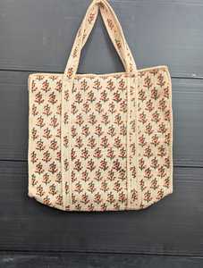 Sac fourre-tout matelassé en coton pour femme, imprimé vintage, grand format, doublure en toile lavable, petit sac à bandoulière pour le marché/l'épicerie, usage quotidien - Product Image 5