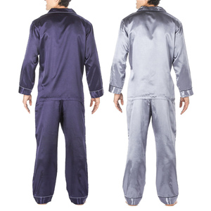 2026 Hot Wholesale Price Multi Color Silk Sleepwear 2 Pieces Silk <b>Pajamas</b> <b>Set</b> <b>for</b> <b>Men</b> With High Quality and Reasonable Price - Product Image 4