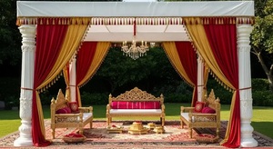 Lujoso Escenario Temático Árabe para Bodas, Decoración Tradicional del Sur de la India, Columpio para Bodas Oonjal, Columpio para Asientos de Pareja, Reino Unido - Product Image 2