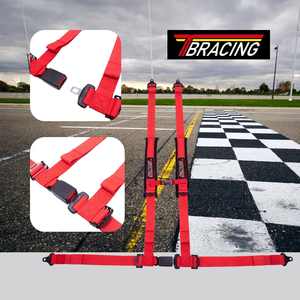 Restomod Style TBRACING TUN-402 4 Point Racing <b>Harness</b> with Polyester Webbing and <b>Black</b> Steel Hardware Private Label - Product Image 3