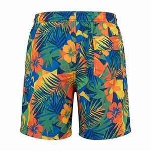 Geometric Print Woven Casual Men's Swim Shorts Drawstring <b>Elastic</b> Waist Quick Dry - Product Image 4