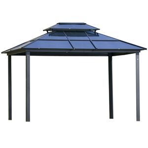 10 X 12 Hardtop Polycarbonate <b>Canopy</b> Double <b>Roof</b> with Aluminum Frame Outdoor Pavilion Gazebo Netting Permanent Structure - Product Image 1
