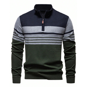 Pull en laine tricoté personnalisé pour homme, doux, en mérinos, col rond, épais, décontracté, mode classique, ODM - Product Image 1