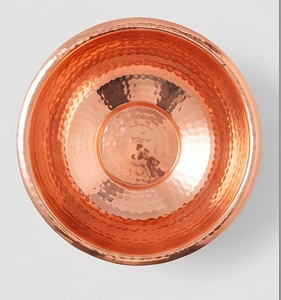 Handmade Copper Fruit Bowl With Hammered Finish Modern Decorative Serving Dish For <b>Kitchen</b> Use And Dining Use - Product Image 3
