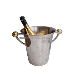 For Botte Stand Custom Logo Metal Beverage Tub Decorative Ice <b>Bucket</b> Wine Chiller Handles 5L Capacity American Style - Product Image 5