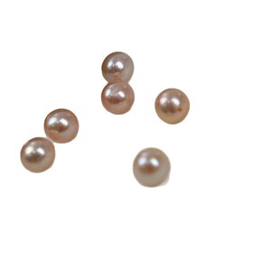 Perles d'eau douce naturelles rondes authentiques faites à la main, 5-6 mm, perles nues avec trous droits - Product Image 5