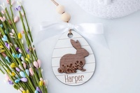 Panier de Pâques personnalisé Delarchi en bois vietnamien, thème féerique, jouets religieux pour enfants, cartes, accessoires de table