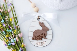 Personalized Delarchi Vietnamese <b>Wooden</b> Easter <b>Basket</b> Fairy Theme Religious Children's Festival Toys with Card Accessories Gift - Product Image 4