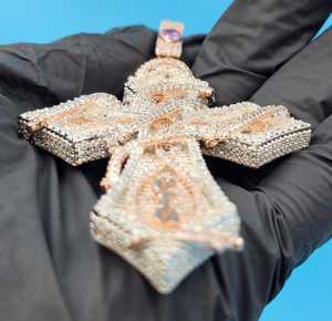 Colgante de cruz de moissanita totalmente engastado, estilo HipHop, de fe cristiana, joyería de moda para raperos, colgante religioso para regalo - Product Image 5