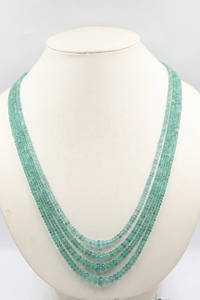 Zambie 4 brins lisse Rondelle pierre perles collier 2.5-5mm émeraude Unique zambienne émeraude perle bijoux - Product Image 5