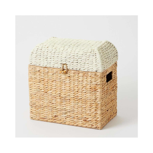 Water Hyacinth Toilet Paper <b>Basket</b> Woven Bathroom Tank Topper Tray Decorative Wicker Holder For Vanity <b>Shelf</b> Organizer - Product Image 2