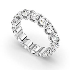 Anillo de Diamantes Naturales Redondos Brillantes en Oro Blanco Sólido de 10K, 14K, 18K, Banda de Diamantes Pavé, Joyería Fina Elegante, Regalo para Mujer - Product Image 1