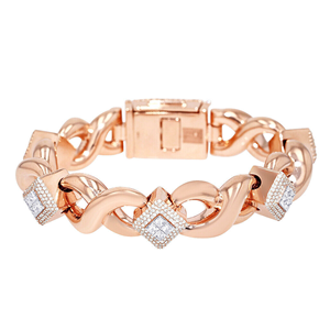 เครื่องประดับเย็น20มม. VVS Moissanite 925เงินคิวบาสร้อยกำไลข้อมือสไตล์ฮิปฮอปไมอามี่ - Product Image 1