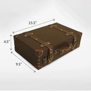 Decorative <b>Storage</b> Leather Boxes - <b>Suitcase</b> for Decoration, <b>Storage</b> Leather Trunk Boxes - Product Image 3