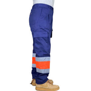 กางเกงทำงานก่อสร้างสำหรับผู้ชายแบบมองเห็นได้ชัดเจน รุ่นฤดูใบไม้ผลิและฤดูร้อน มีกระเป๋าหลายช่อง ทำจากวัสดุ PET ปรับแต่งได้ - Product Image 4