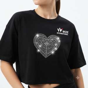T-shirts courts pour femmes avec patchs imprimés à carreaux personnalisés OEM, 100% coton, manches courtes, respirants, écologiques - Product Image 1