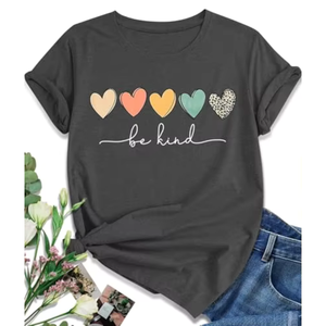 Camiseta Gráfica para Mujer, de Algodón, Manga Corta, Cuello Redondo, Informal, Verano, Personalizada, OEM, ODM - Product Image 4