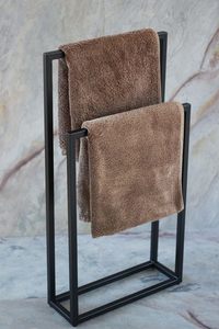Porte-serviettes en métal noir robuste en acier inoxydable pour serviettes de bain, accessoires de salle de bain disponibles au prix le plus bas - Product Image 6